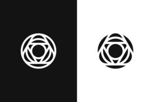 Abstract Circle Rounded Triangle Shape Logo for Artificial Intelligence App and Software vector
