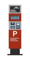 Self-pay parking meter isolated on white background. Technology concept. Contactless payment concept. Payment for parking. vector