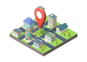 Isometric city map navigation vector
