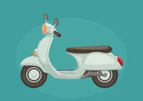 Cute white scooter side view vector