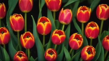 AI generated Photo Of Twisted Tulips Pattern. AI Generated