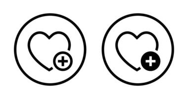 Add to wishlist icon vector. Love with plus sign symbol vector