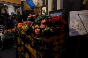 Batu - Indonesia, October 10, 2023. Selective focus of florists in Italy at night. photo