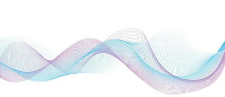 blue pink wave line on white background. abstract blue wave. colorful wave background. vector