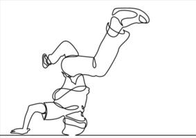 break dancer continuous line drawing vector