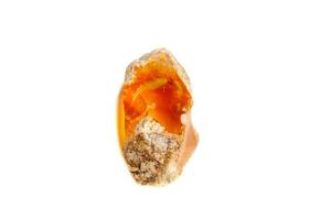 Macro Opal mineral stone in rock on white background photo