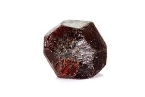 macro mineral stone  Garnet, on a white background photo