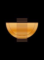 Gold Gradient Texture Graphic Shape Isolated on Black Cover Minimalist Poster Template vector