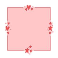 Frame with hearts. Valentine's Day rounded square background with heart icons. Love and romance. vector