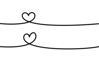 corazón forma. continuo lineal Arte garabatear dibujo vector ilustración. amor uno línea símbolo.