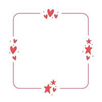 Frame with hearts. Valentine's Day rounded square background with heart icons. Love and romance. vector