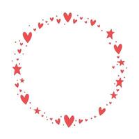 Circle frame formed by hearts. Valentine's Day background. Circular love background with hearts. vector