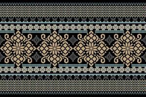 Floral pixel art pattern on white background.geometric ethnic oriental embroidery vector illustration.pixel style,abstract background,cross stitch.design for texture,fabric,cloth,scarf, table runner.
