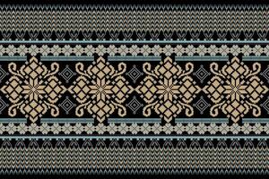 Floral pixel art pattern on white background.geometric ethnic oriental embroidery vector illustration.pixel style,abstract background,cross stitch.design for texture,fabric,cloth,scarf, table runner.