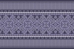 Floral pixel art pattern on white background.geometric ethnic oriental embroidery vector illustration.pixel style,abstract background,cross stitch.design for texture,fabric,cloth,scarf, table runner.