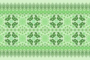 Floral pixel art pattern on white background.geometric ethnic oriental embroidery vector illustration.pixel style,abstract background,cross stitch.design for texture,fabric,cloth,scarf, table runner.