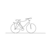 Vector one Continuous line drawing of bike or bicycle on white background stock illustration and minimal