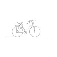 Vector one Continuous line drawing of bike or bicycle on white background stock illustration and minimal