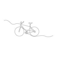 Vector one Continuous line drawing of bike or bicycle on white background stock illustration and minimal