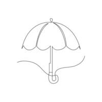 Vector continuous single liner art illustration of umbrella concept of safety