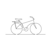 Vector one Continuous line drawing of bike or bicycle on white background stock illustration and minimal