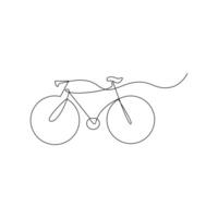 Vector one Continuous line drawing of bike or bicycle on white background stock illustration and minimal