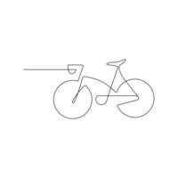 Vector one Continuous line drawing of bike or bicycle on white background stock illustration and minimal