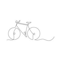 Vector one Continuous line drawing of bike or bicycle on white background stock illustration and minimal