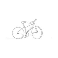 Vector one Continuous line drawing of bike or bicycle on white background stock illustration and minimal