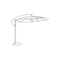 Vector continuous single liner art illustration of umbrella concept of safety