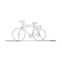 Vector one Continuous line drawing of bike or bicycle on white background stock illustration and minimal