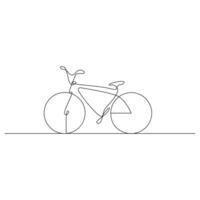 Vector one Continuous line drawing of bike or bicycle on white background stock illustration and minimal