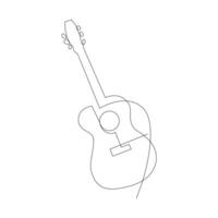 vector guitarra continuo uno línea bosquejo dibujo concepto de música ilustración y minimalista