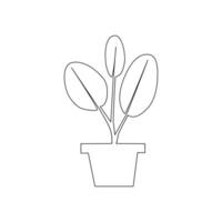 Growth tree continuous line vector image on white background concept of nursery business.