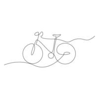 Vector one Continuous line drawing of bike or bicycle on white background stock illustration and minimal
