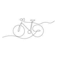 Vector one Continuous line drawing of bike or bicycle on white background stock illustration and minimal