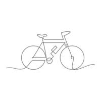 Vector one Continuous line drawing of bike or bicycle on white background stock illustration and minimal