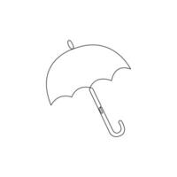 Vector continuous single liner art illustration of umbrella concept of safety and security