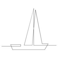 Vector continuous one line drawing of sailboat best use for logo poster banner stock illustration and minimal