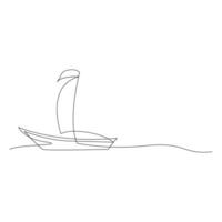 Vector continuous one line drawing of sailboat best use for logo poster banner stock illustration and minimal