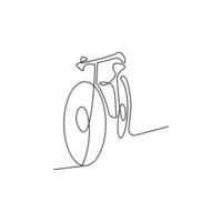 Vector one Continuous line drawing of bike or bicycle on white background stock illustration and minimal