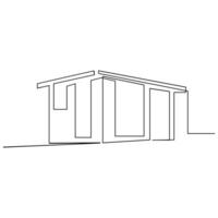 residencial privado casa uno continuo línea dibujo logo ilustración minimalista Pro vector