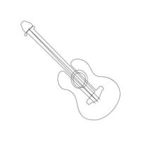 Vector guitar continuous  One line sketch drawing concept of music illustration and minimalistic