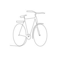 Vector one Continuous line drawing of bike or bicycle on white background stock illustration and minimal