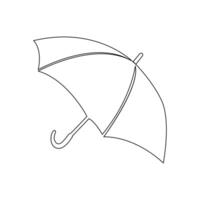 Vector continuous single liner art illustration of umbrella concept of safety