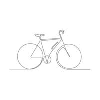 Vector one Continuous line drawing of bike or bicycle on white background stock illustration and minimal