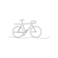 Vector one Continuous line drawing of bike or bicycle on white background stock illustration and minimal