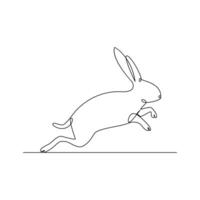 Vector bunny continuous single line art drawing editable stroke illustration and minimalist