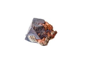 Macro cuprite mineral on white background photo