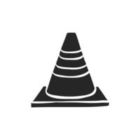 Hand drawn Road sign cone vector illustration